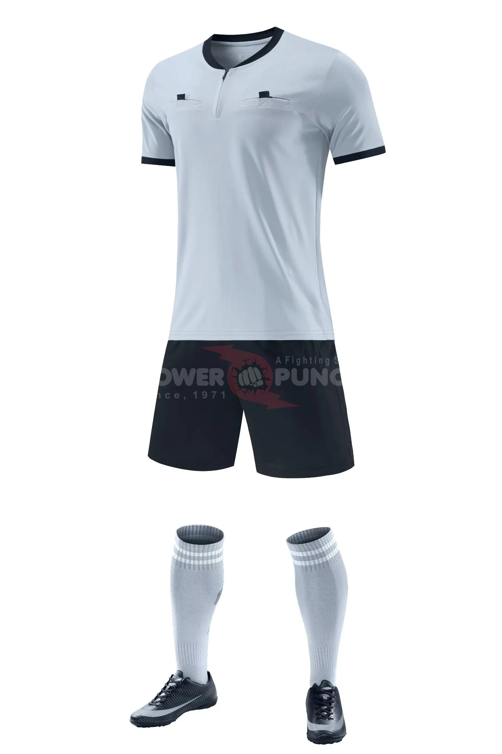 Power Punch Latest Adult Soccer Referee Sets Men Professional Breathable Soccer Referee Uniform - Angle 3