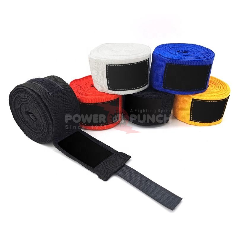 Power Punch Sports Cotton Boxing Bandage Custom Printing 5cm Width 500cm Long Pure Angle 4