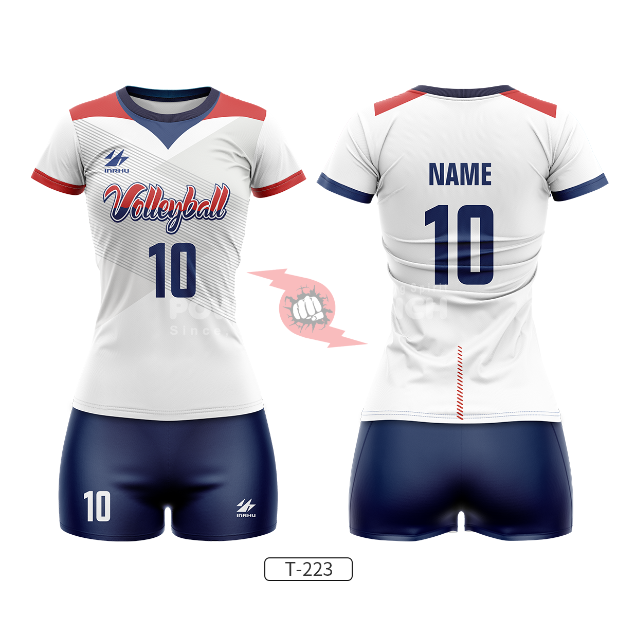 Power Punch Factory Supply Custom Volleyball Jersey Quick-Dry Polyester Volleyball Uniform Unis - Angle 2