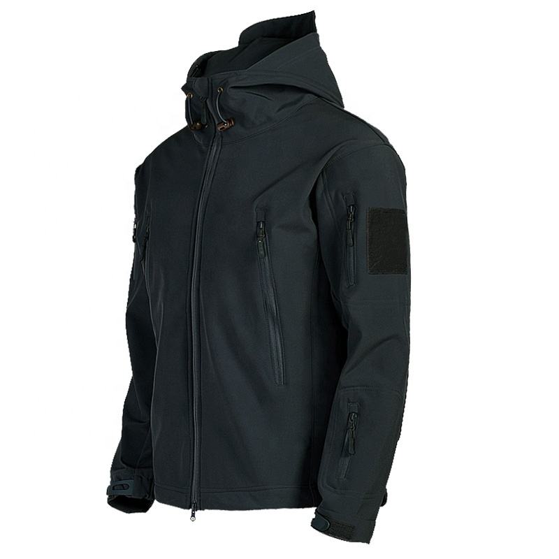 Power Punch Men's Outdoor Waterproof Softshell Hooded Jacket Fleece Windbreaker Angle 2