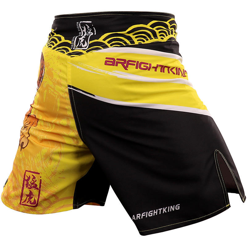 Power Punch Vibrant Contrast Trim Custom Brand Embroidered Boxing Shorts Angle 5