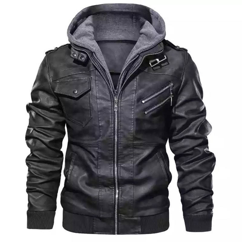 Power Punch Hot Sale Casual Fashion Men's Leather Jacket for Biker Distressed Angle 2