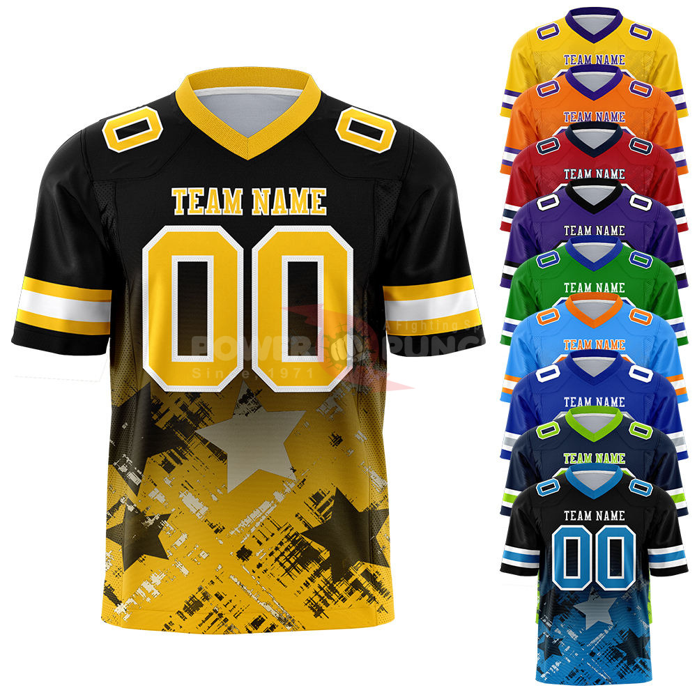 Power Punch Wholesale Retro American Football T-Shirts Personalized Breathable Quick Dry Star G
