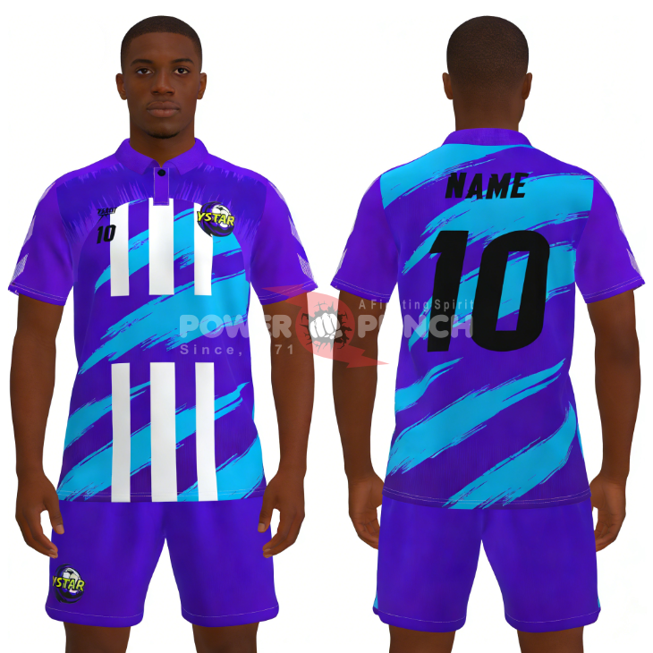 Power Punch Sublimation Print High Quality Soccer Teamwear Series Football Uniforms New Design - Angle 5