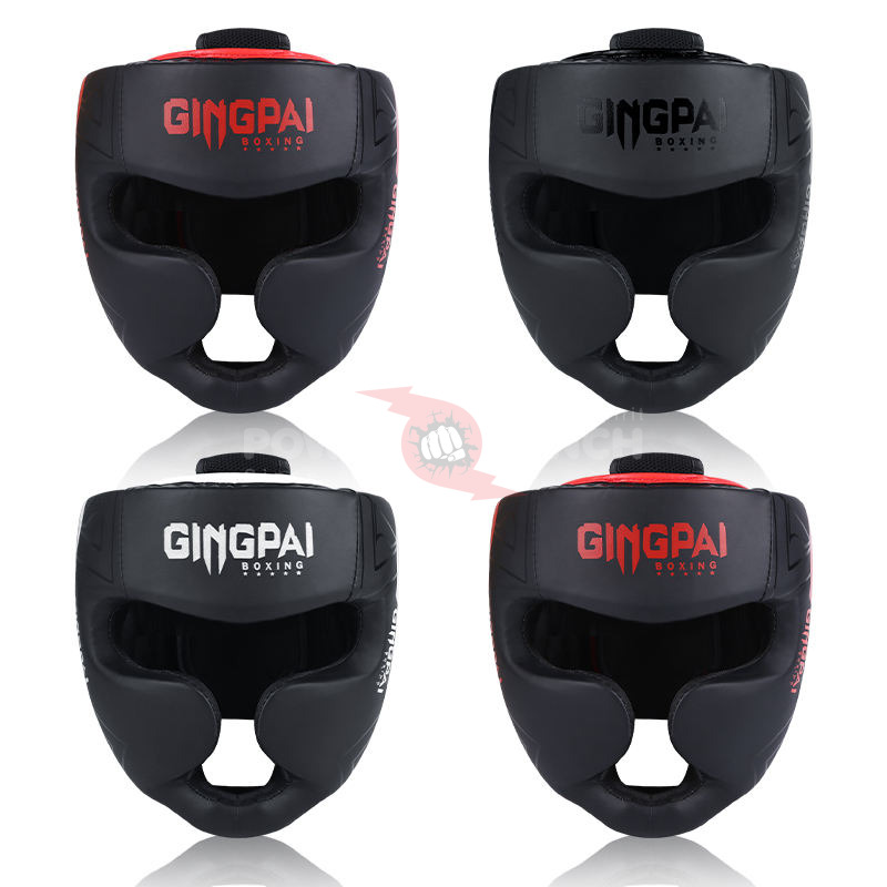 Power Punch GINGPAI Free Fighting Leather PU Adult &amp; Kids Boxing Helmet MMA Angle 5