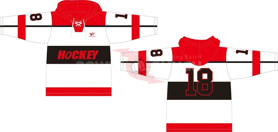 Power Punch OEM High Quality Custom Polyester Ice Hockey Hoodies Jersey Unisex Sport Wear Team  - Angle 4