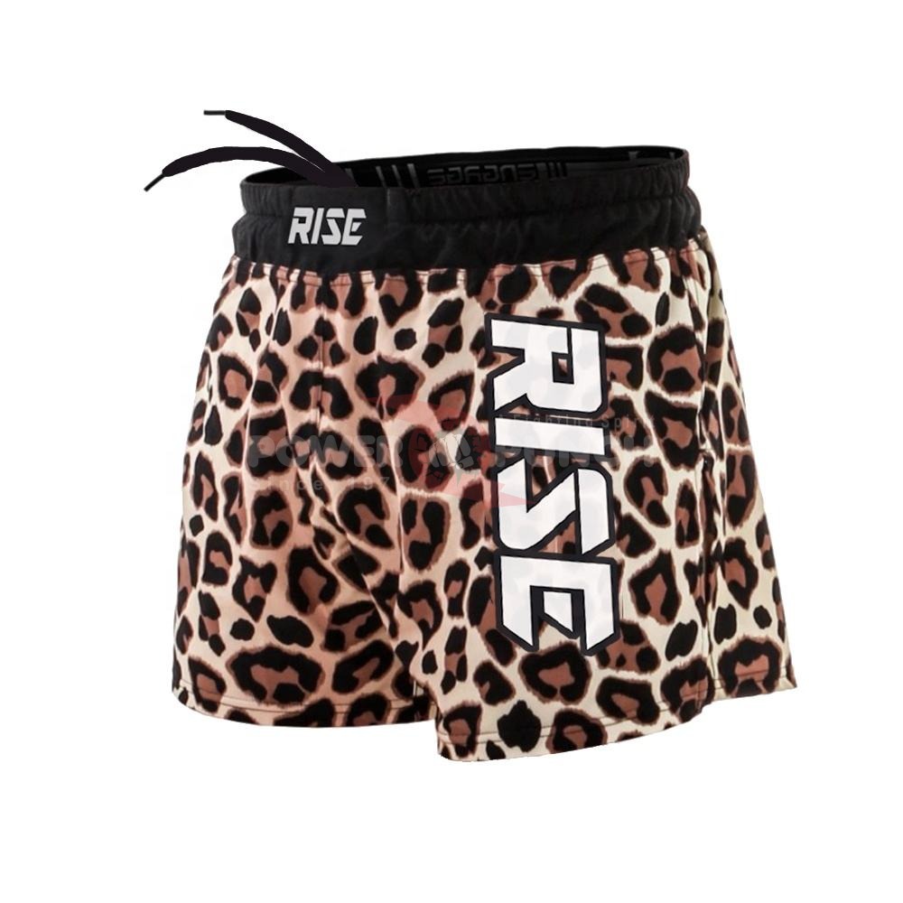 Power Punch Retro Collegiate Two-Tone Satin Boxing Walk-Out Shorts Angle 3