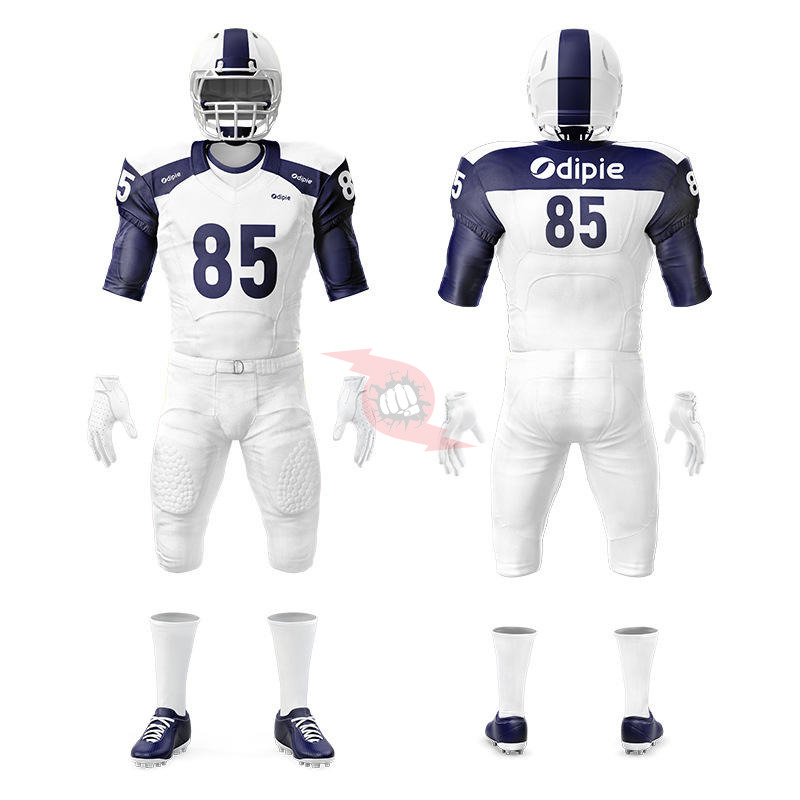 Power Punch DIY Custom American Football Uniforms Game Jerseys Rugby Training Team Outfits Spor - Angle 2