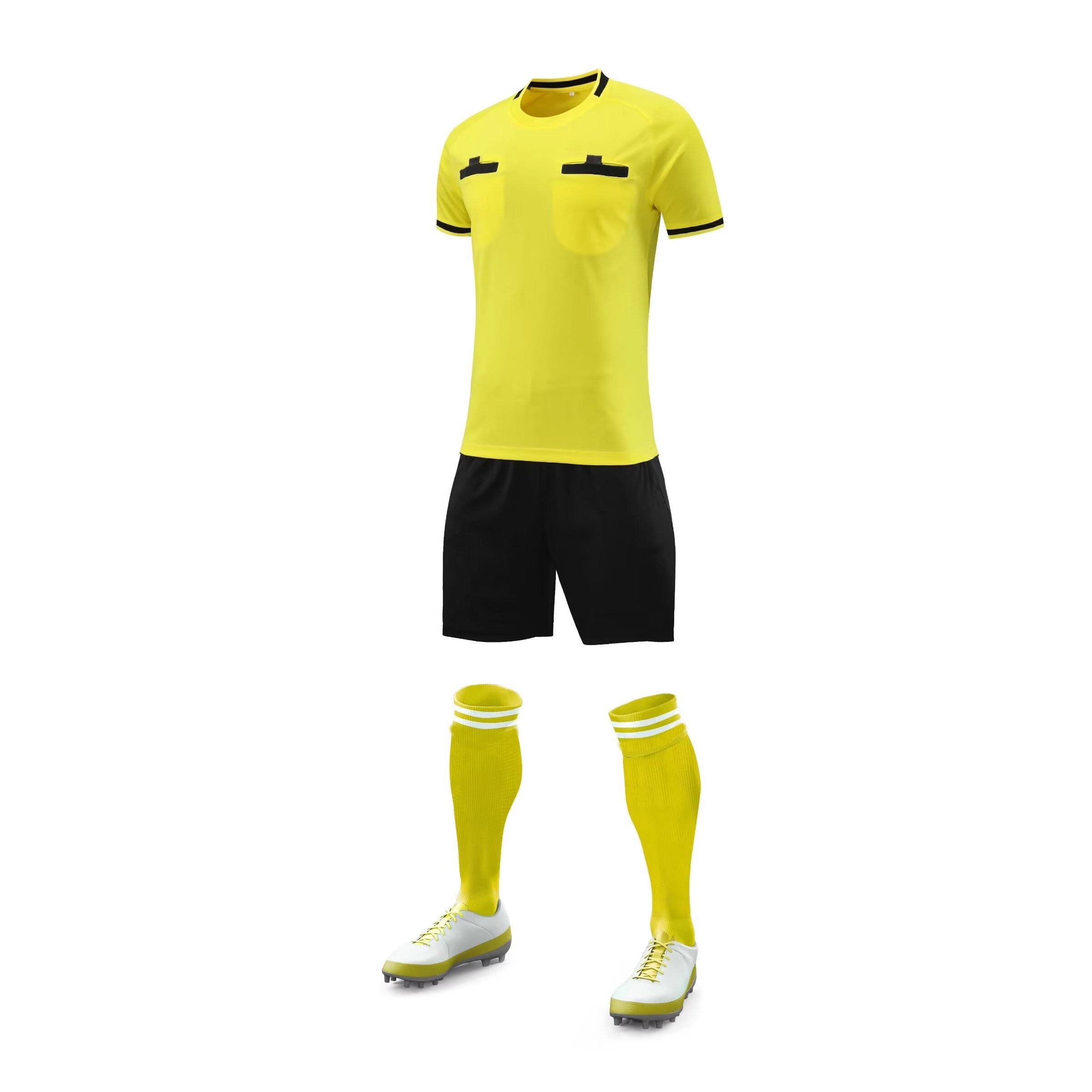 Power Punch Wholesale Professional Referee Clothing Mesh Plain Soccer Referee Jersey Blue Footb - Angle 4