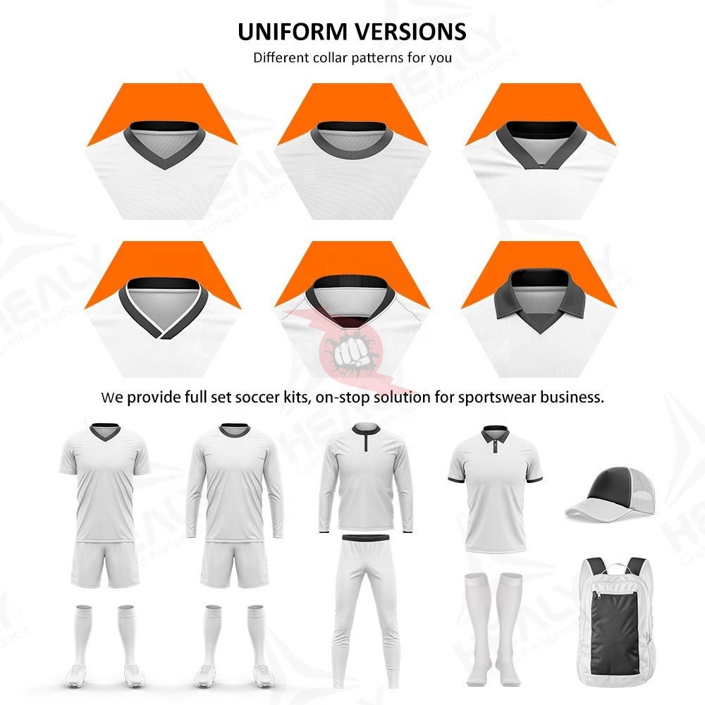 Power Punch High Quality Team Club Soccer Uniforms Football Shirts Two Piece Men Shorts Set Cus - Angle 3