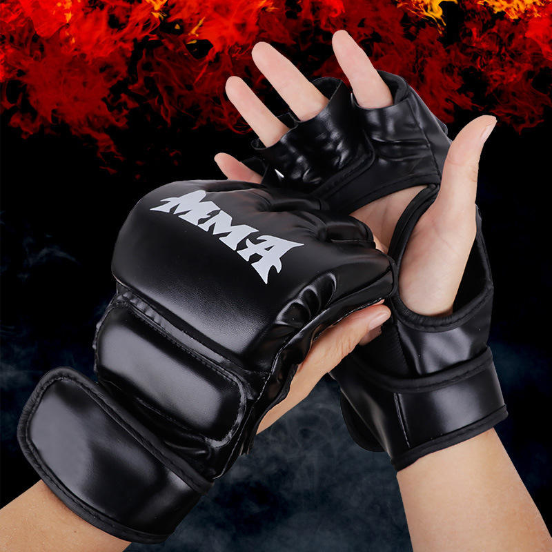 Power Punch Adult Half-Finger Boxing Gloves Tiger Claws Design Thickened Leaky