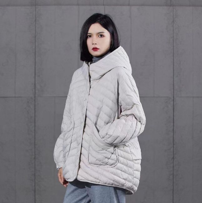 Power Punch 2025 Autumn and Winter Loose Oversized Hooded Large Pocket Down Jacket Angle 4