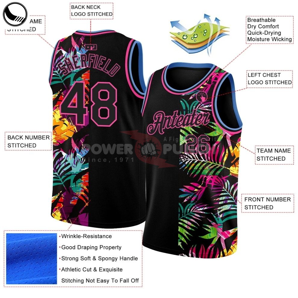 Power Punch BETHERIVAL Customized Basketball Jerseys Polyester Quick Dry Custom Sublimation Tea - Angle 2