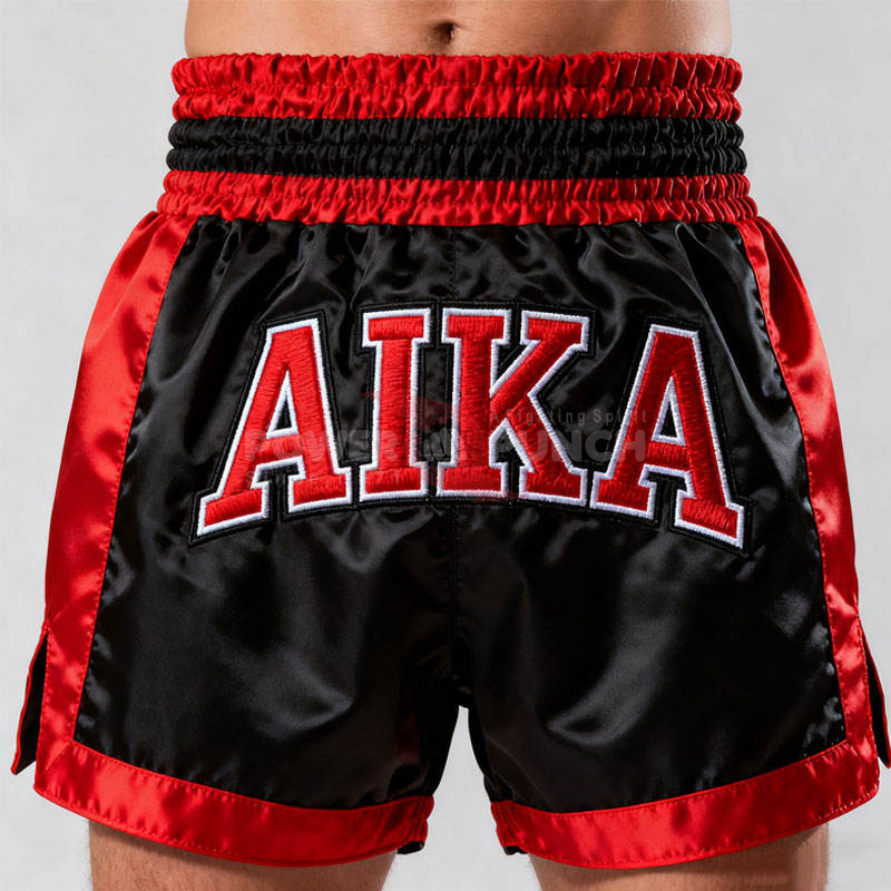 Power Punch Classic Striped Hem Poly-Satin Professional Boxing Trunks