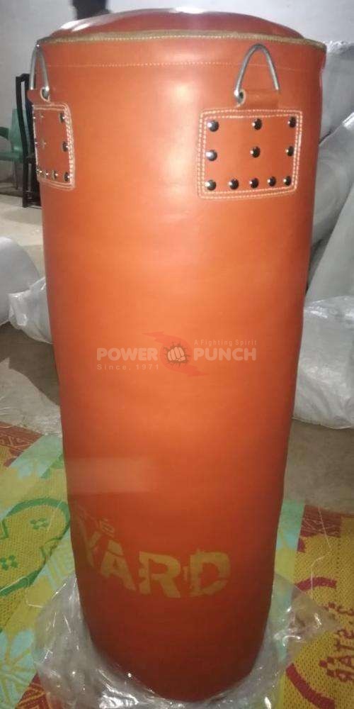 Power Punch Boxing Heavy Dummy Brown Leather PU Filled Eco-Friendly Punching Bag Angle 4