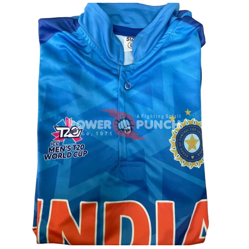 Power Punch Cricket Jersey Custom Name and Number All Cricket Team Uniform India Cricket Test J - Angle 5