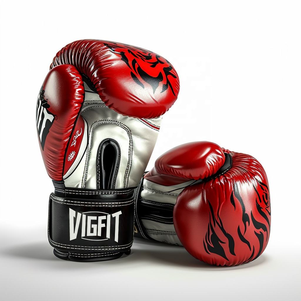 Power Punch High Quality Custom logo PU Boxing Gloves Muay Thai Kick Boxing Gloves Angle 3