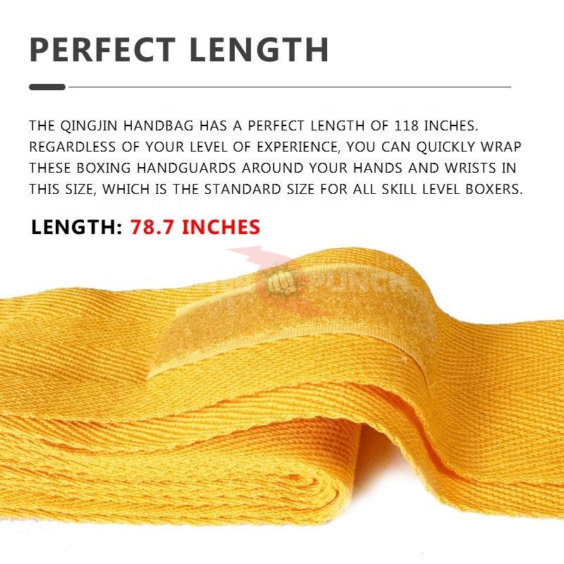Power Punch Boxing Hand Wraps Wrist Straps Training Bandages Fitness Safety Cotton Angle 4