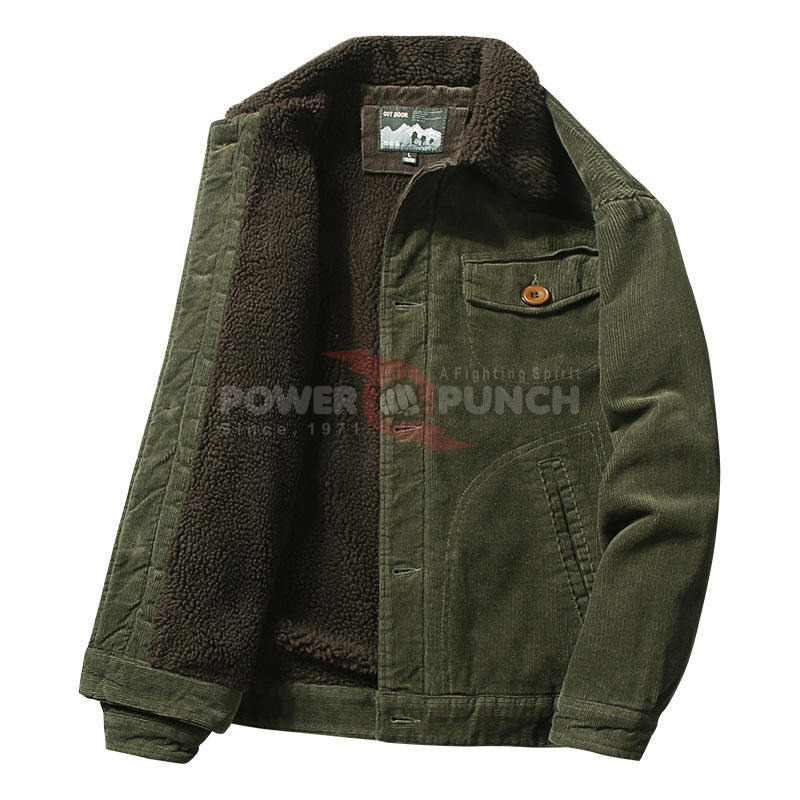 Power Punch 2022 Winter Men's Corduroy Car Jacket Wholesale Comfortable Custom Angle 4