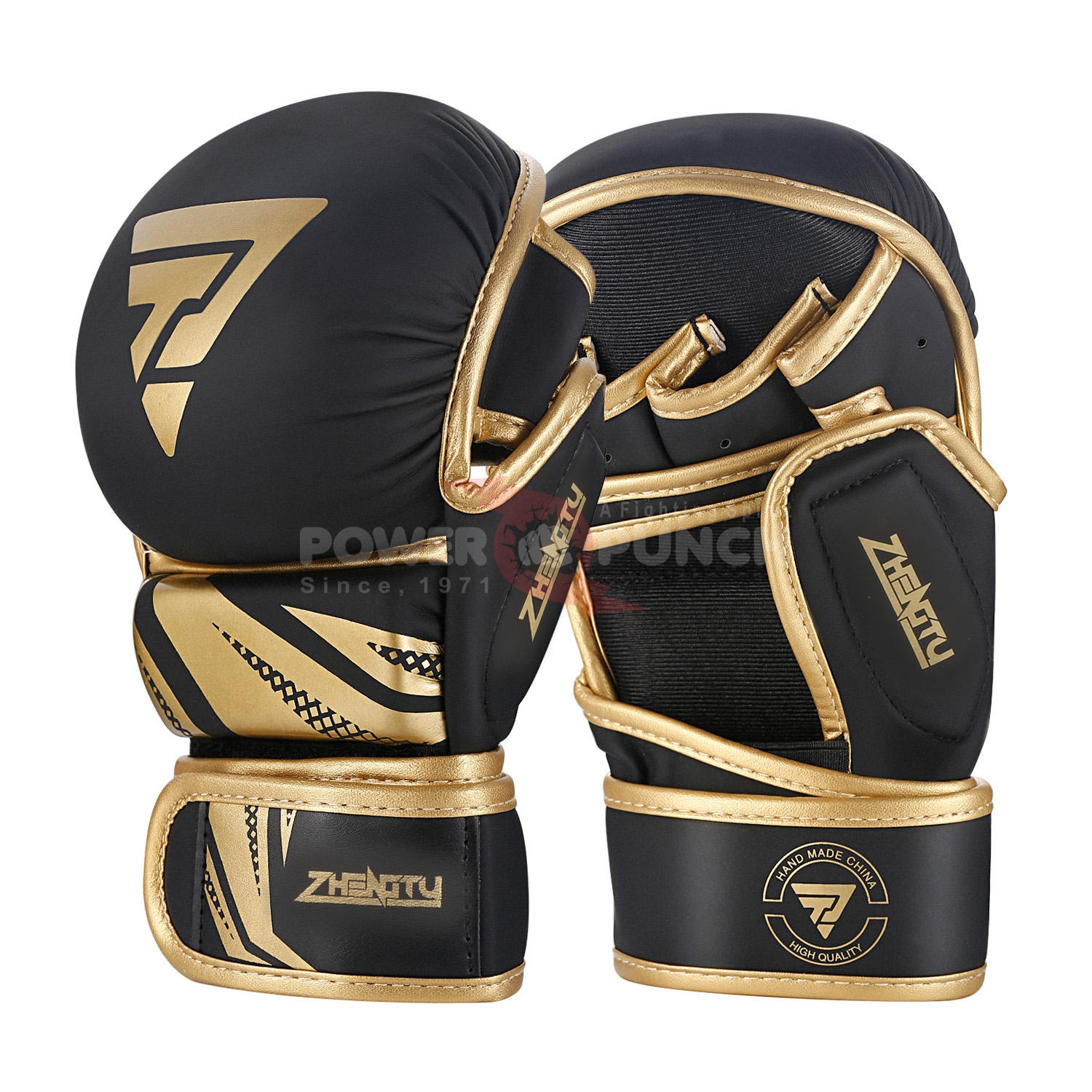 Power Punch 12oz 7oz MMA Gloves PU Leather Boxing Professional Training MMA Sparring Angle 2