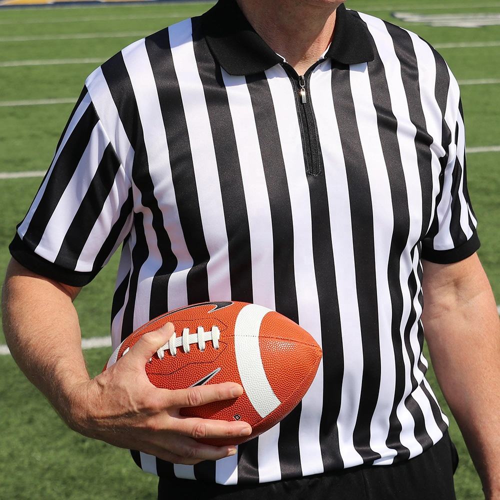Power Punch HEALY Custom Basketball Referee Jersey Mens Rugby Football Referee Shirt Short Slee - Angle 2