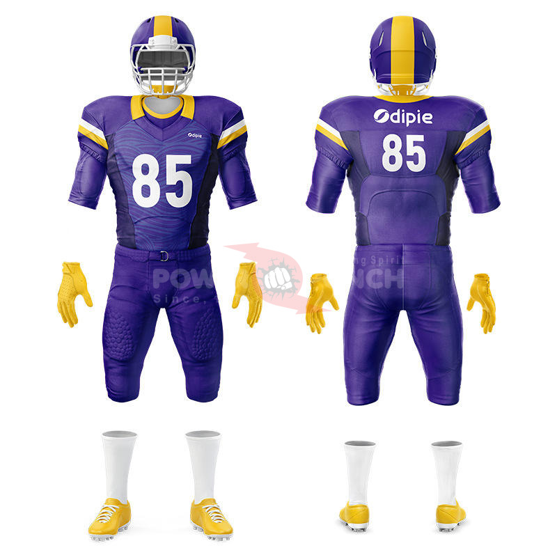 Power Punch DIY Custom American Football Uniforms Game Jerseys Rugby Training Team Outfits Spor - Angle 4