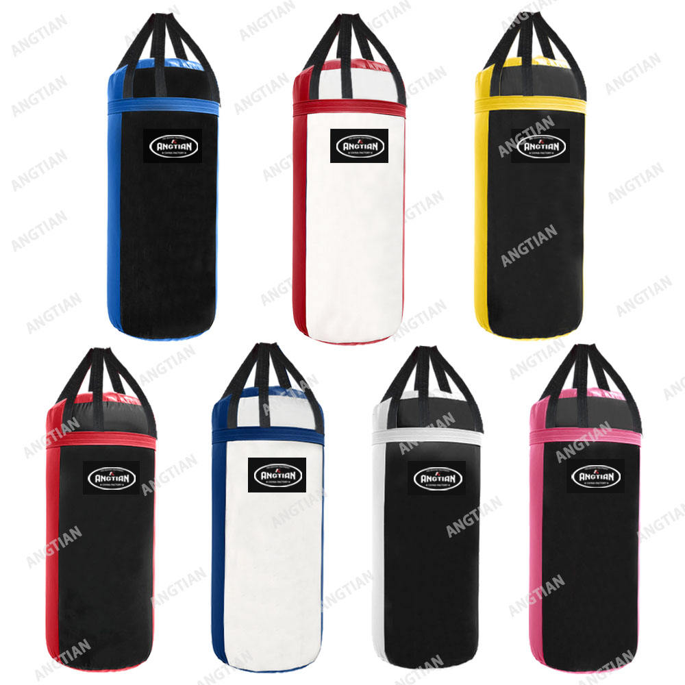 Power Punch Factory Oem Leather Uppercut Kickboxing Muay Thai Punch Bag / Matt Black Angle 4