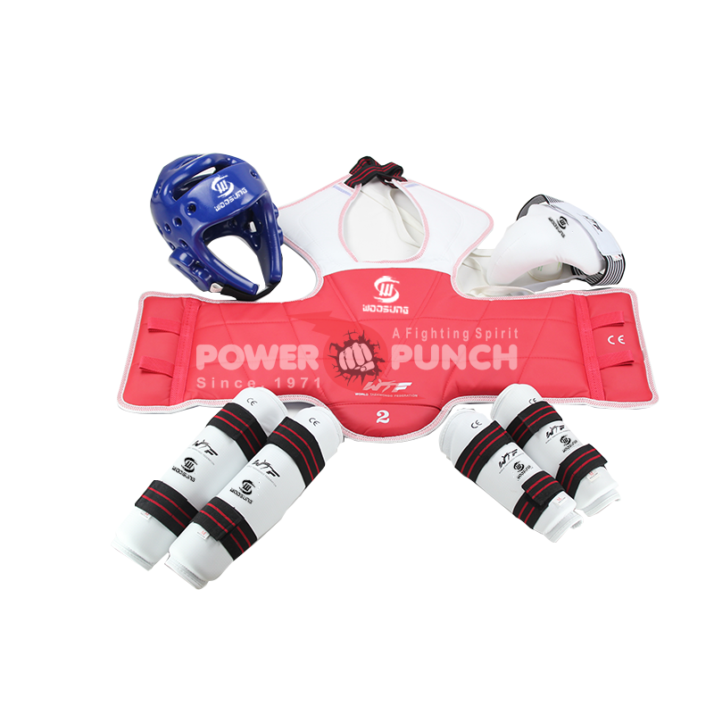 Power Punch WOOSUNG Taekwondo Equipment Five-Set Protective Protectors for Taekwondo