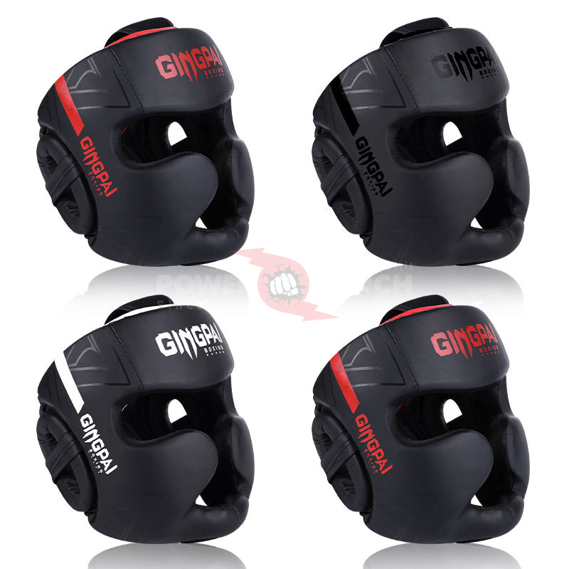 Power Punch GINGPAI Free Fighting Leather PU Adult &amp; Kids Boxing Helmet MMA Angle 4