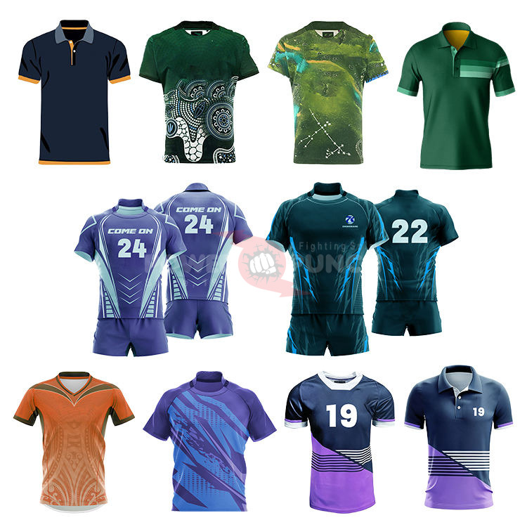 Power Punch Rugby Jersey for Men All Blacks Custom Logo Sublimation 100 Polyester Rugby Footbal