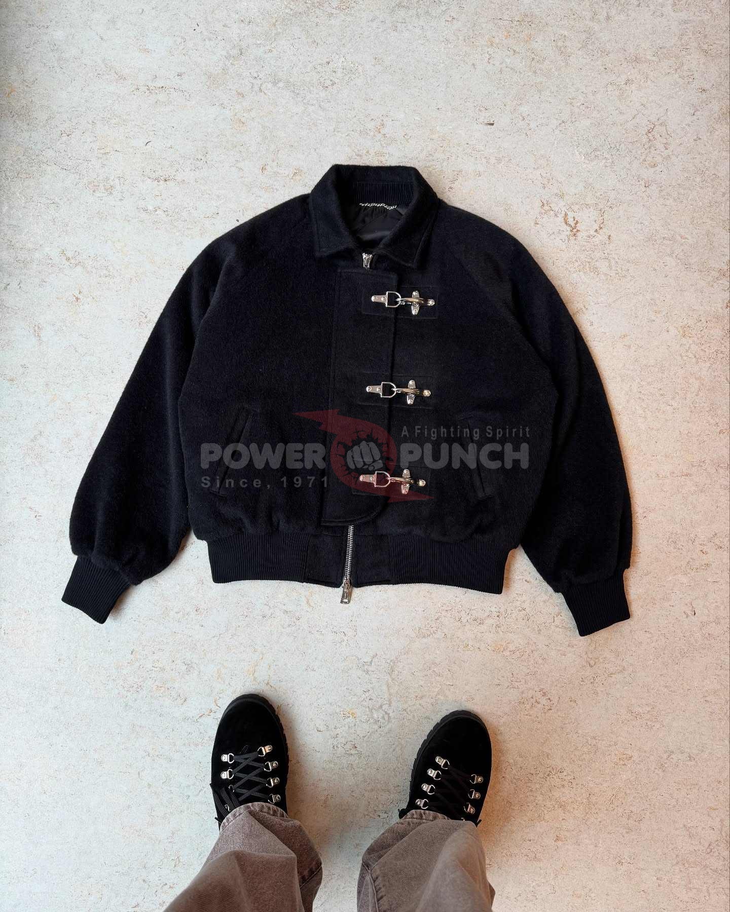 Power Punch Manufacturer Custom Logo Wool Zipper Bomber Jacket Firefighting Lobster Angle 2