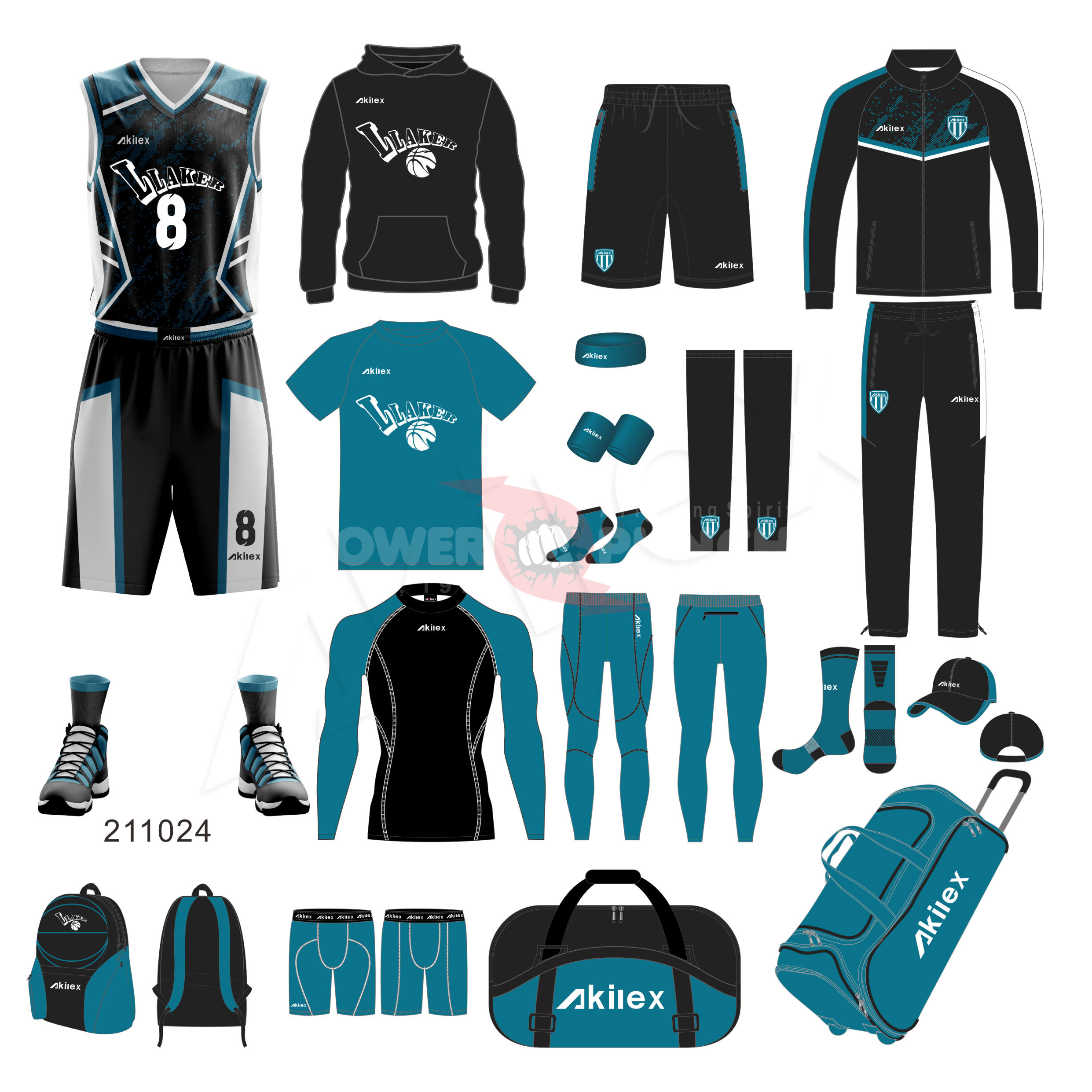 Power Punch Custom Your Own Team Basketball Uniforms Reversible Basketball Jersey Set - Angle 3