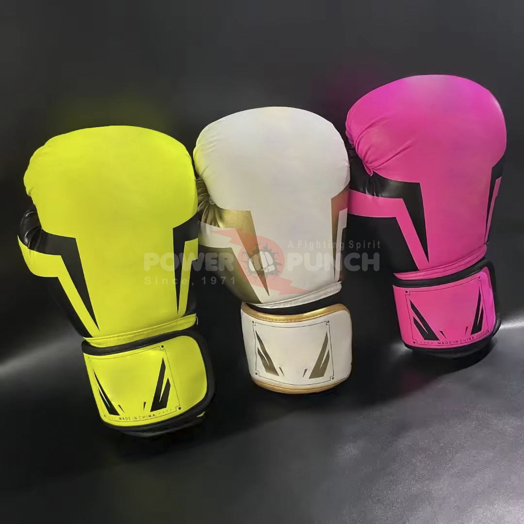 Power Punch Customized PU Leather MMA Muay Thai Boxing Gloves Kickboxing Sanda Angle 2