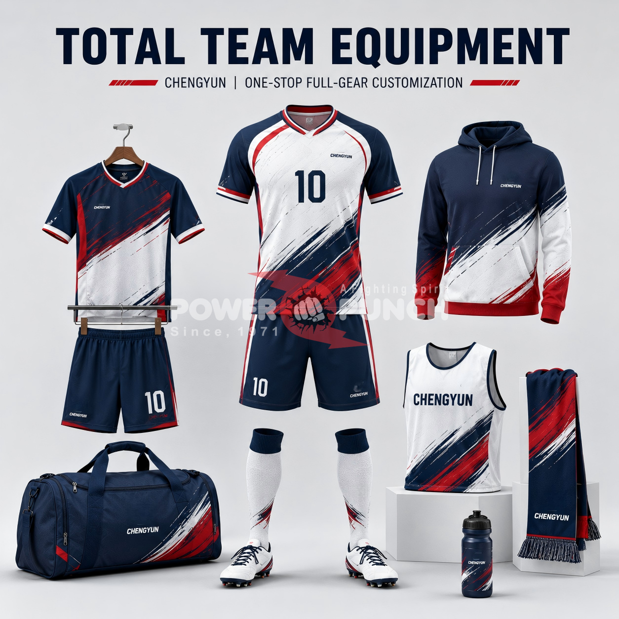 Power Punch Custom Sublimation Soccer Jersey Maillot De Foot Camiseta De Futbol Wholesale Footb