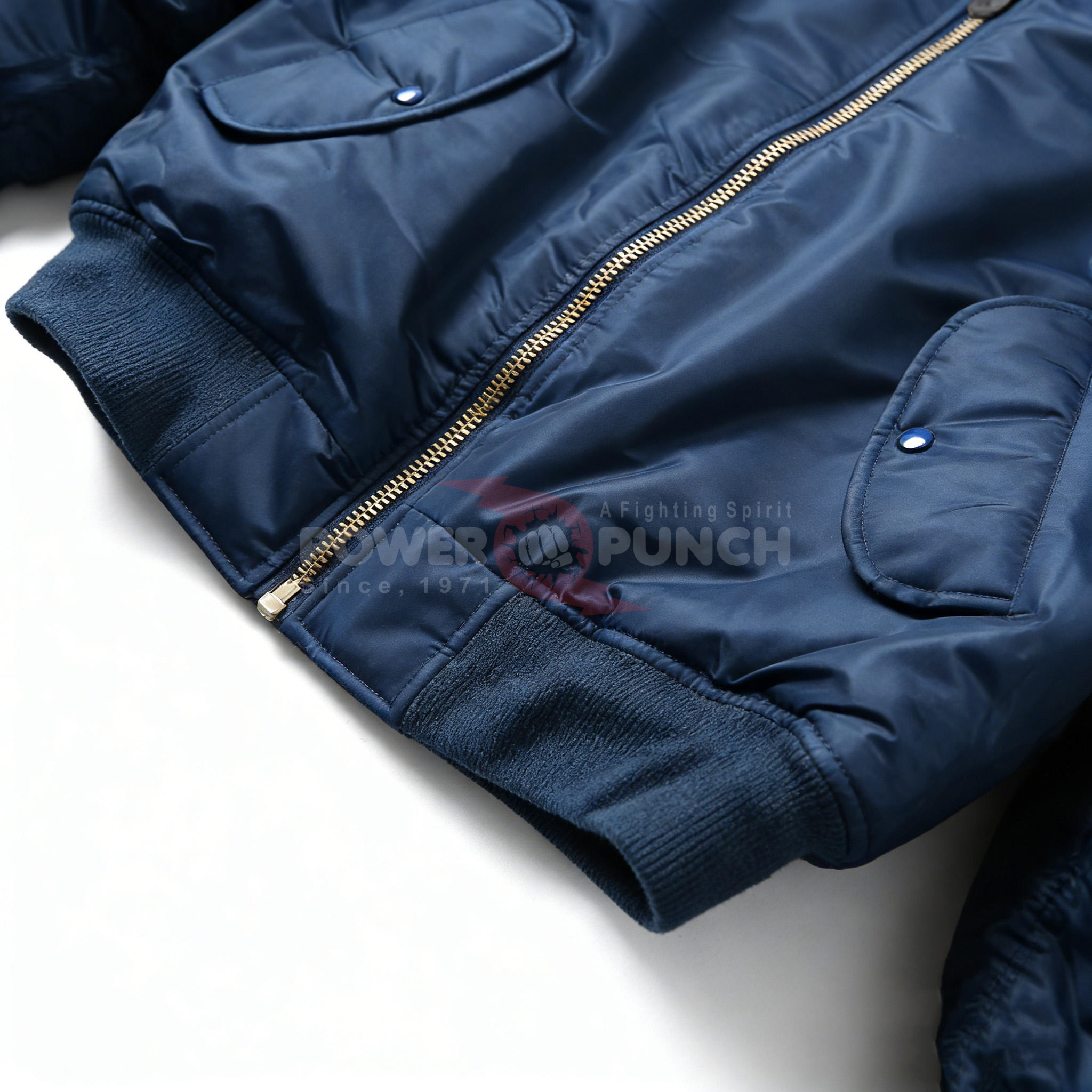 Power Punch Custom Logo Winter Thick Men's Bomber Jacket Pilot Coats Retro MA-1 Angle 5