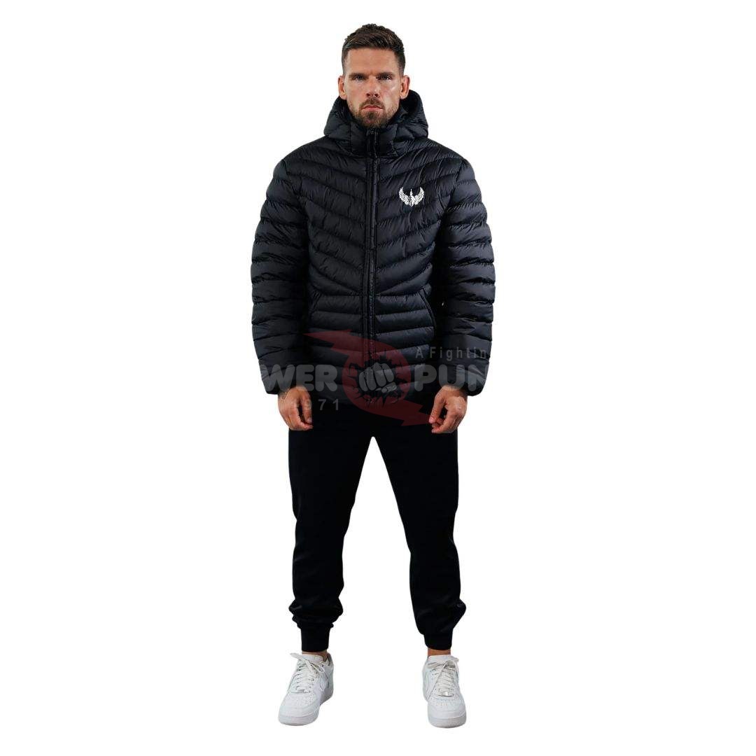Power Punch Mens Black Lightweight Quilted Puffer Gilet Full Zip Insulated Vest Warm