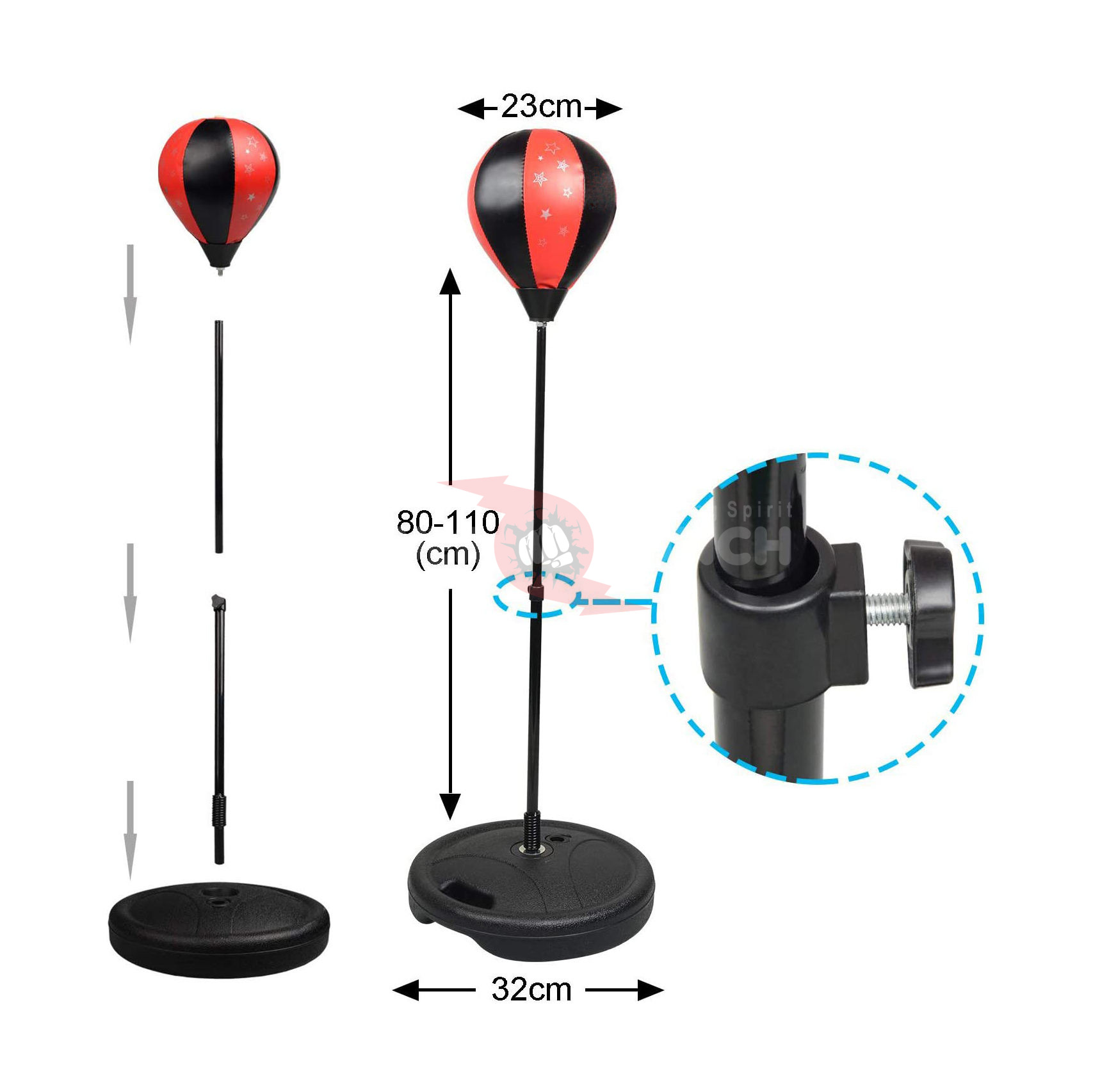 Power Punch Cobra Reflex Bag &amp; Mini Boxing Bag &amp; Kids Punching Bag Angle 3