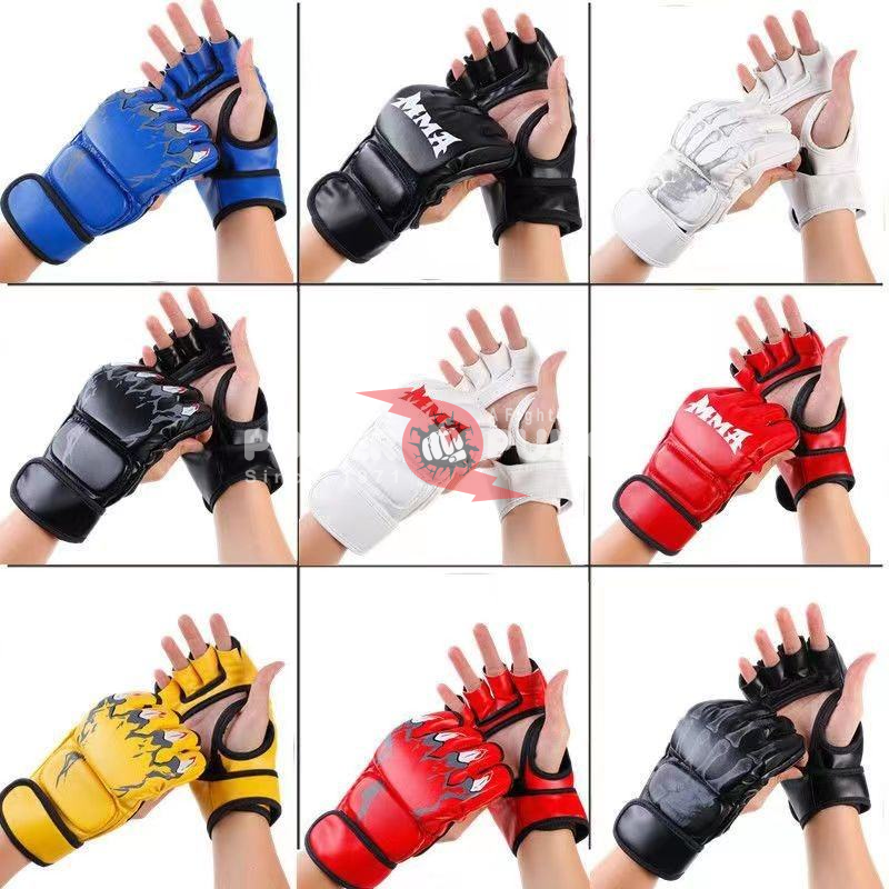 Power Punch Adult Half-Finger Boxing Gloves Tiger Claws Design Thickened Leaky Angle 2