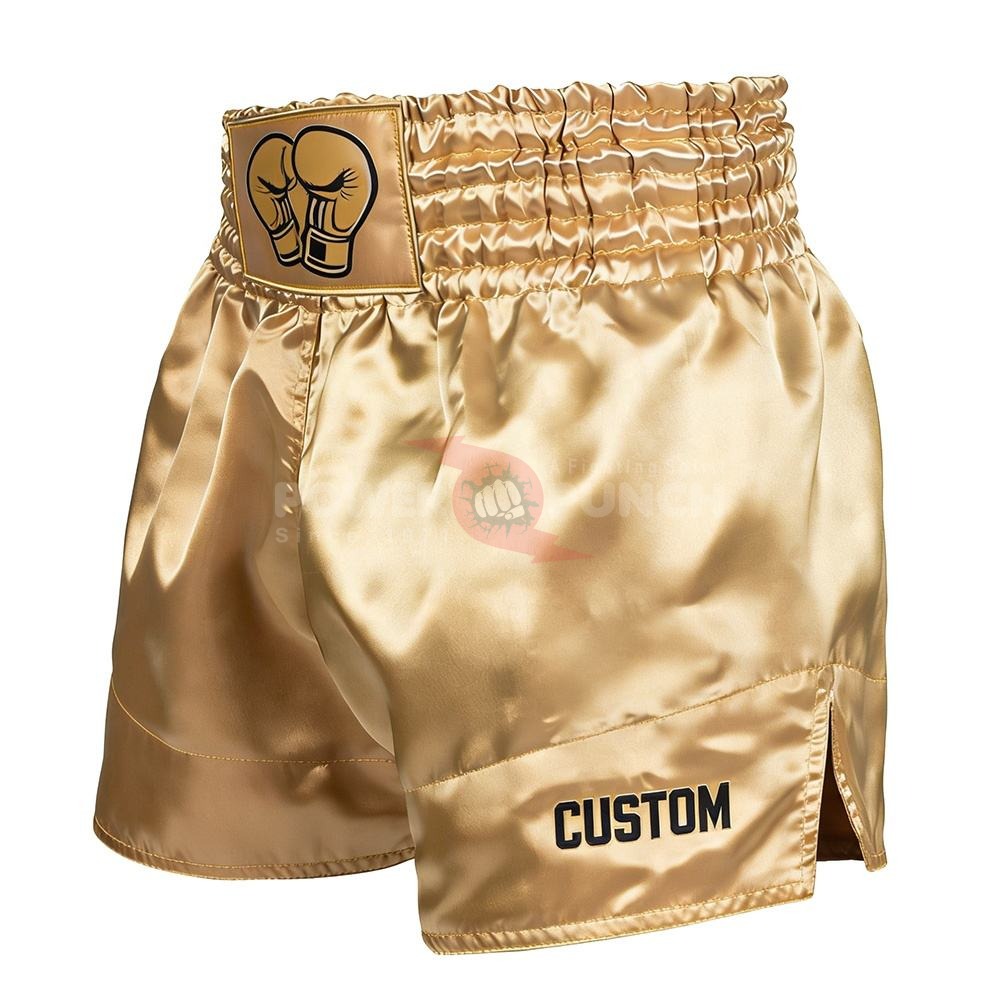 Power Punch Custom OEM High-Density Direct Embroidered Boxing Shorts Angle 2
