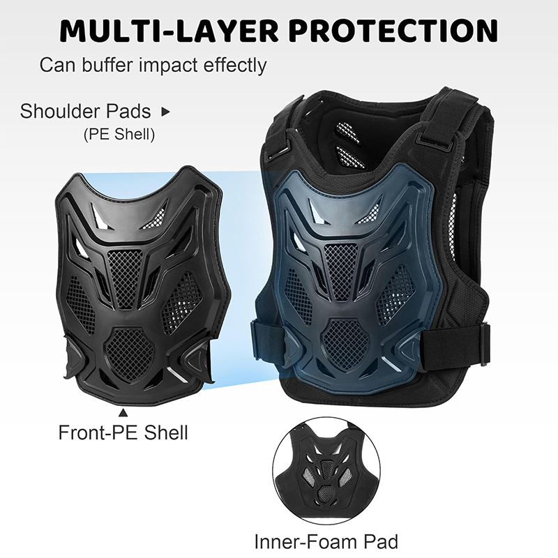 Power Punch Men Motorcycle Riding Chest Protector Elastic Padded Breathable Mountain Angle 3