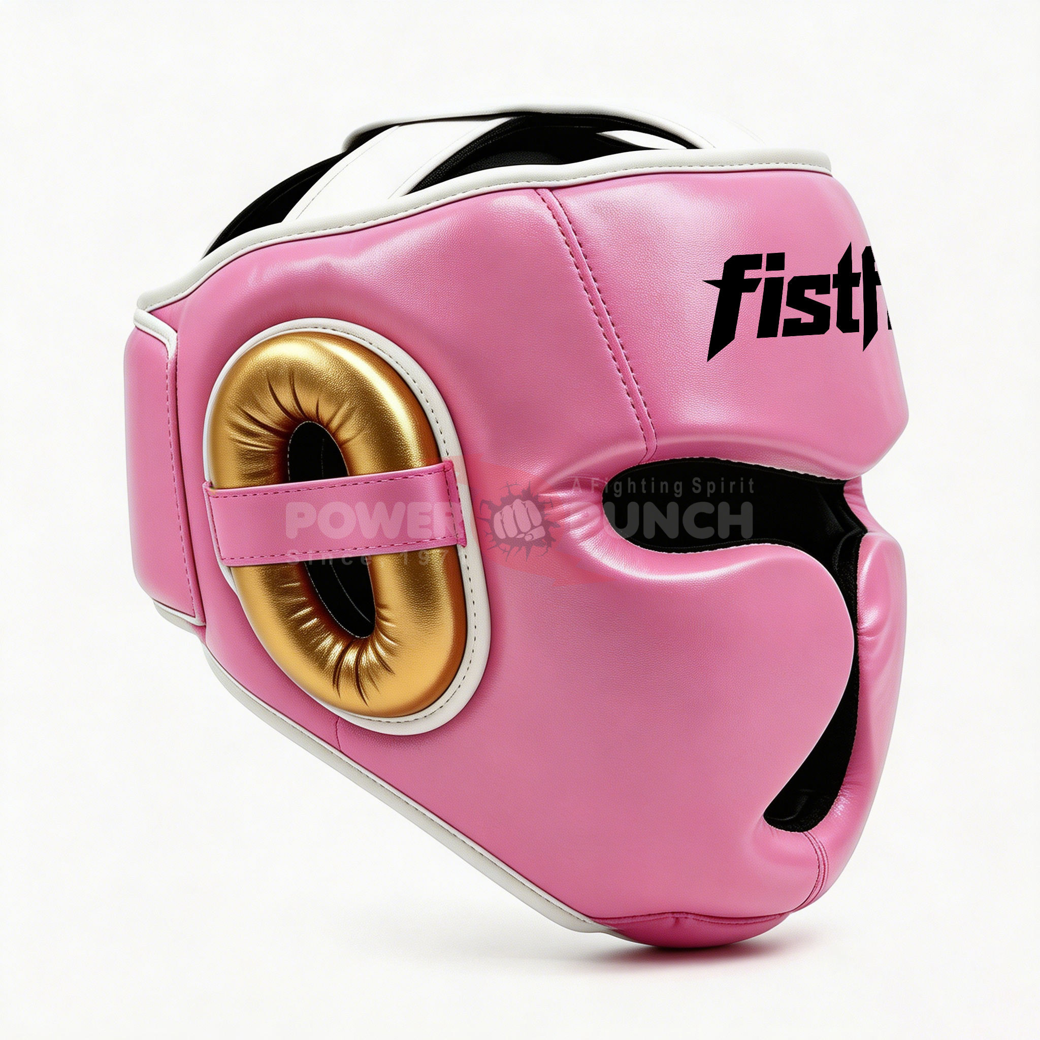 Power Punch Fully Enclosed Leather PU Boxing Helmet OEM ODM Thickened Durable Angle 3
