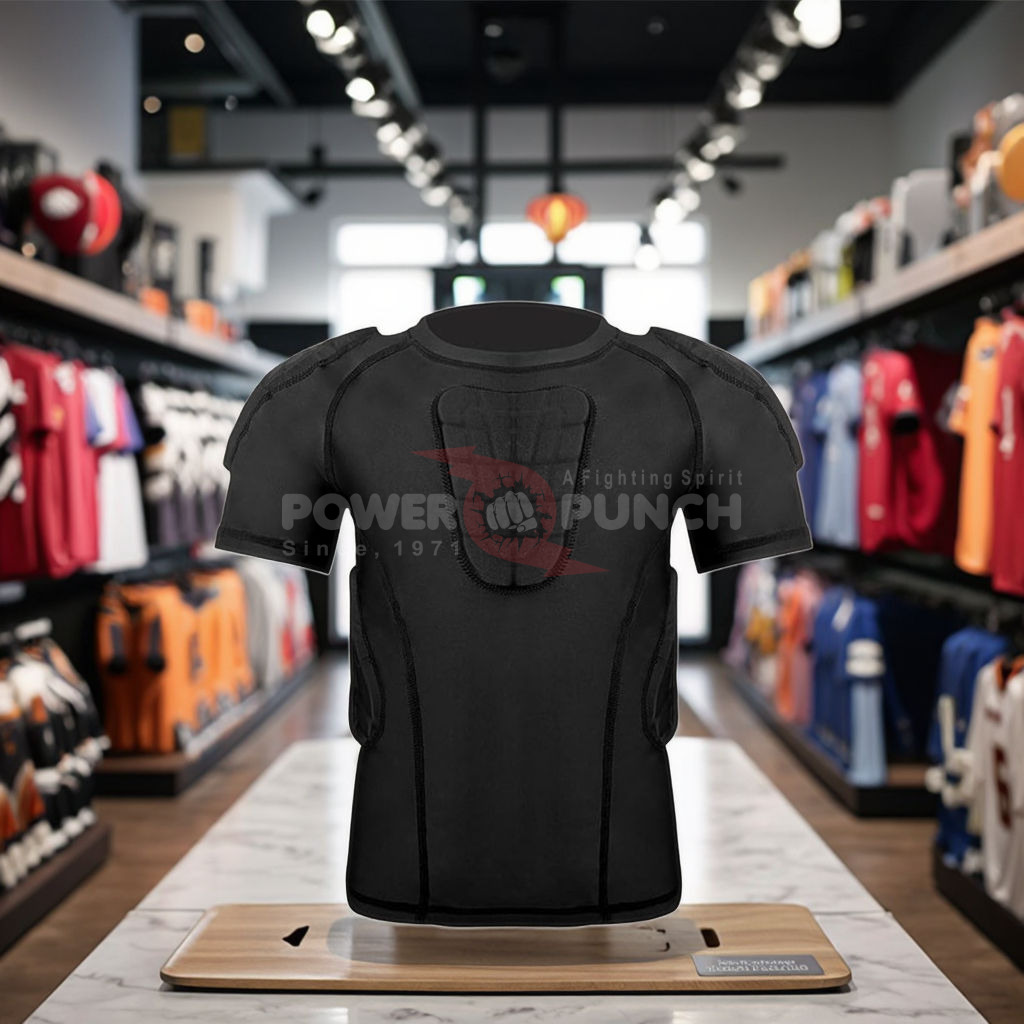 Power Punch Factory-Produced Polyester Padded Compression Shirt for Adults Teens Softball Footb - Angle 3