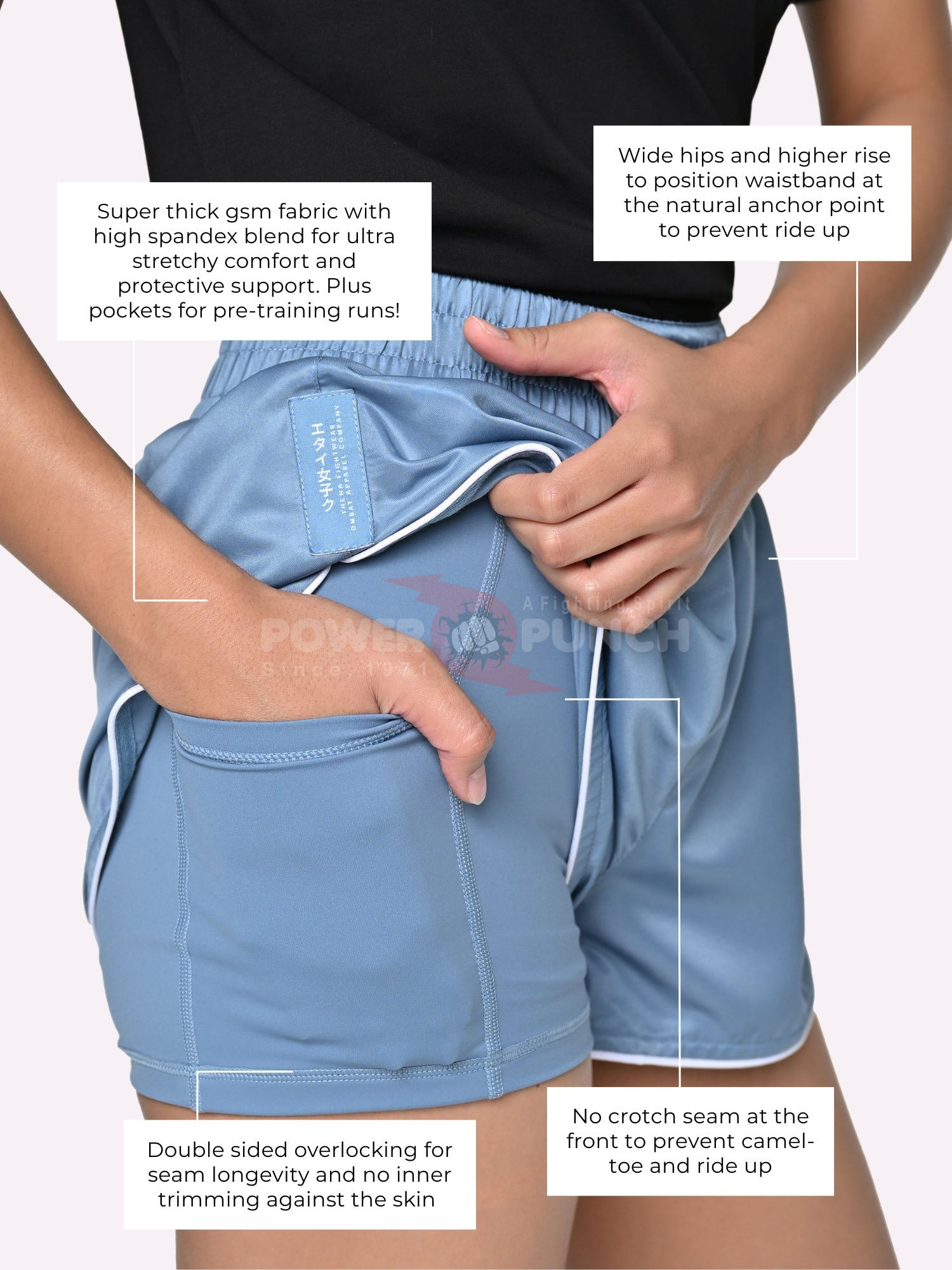 Power Punch Sublimated Breathable Stretch Gym Training Boxing Shorts Angle 3