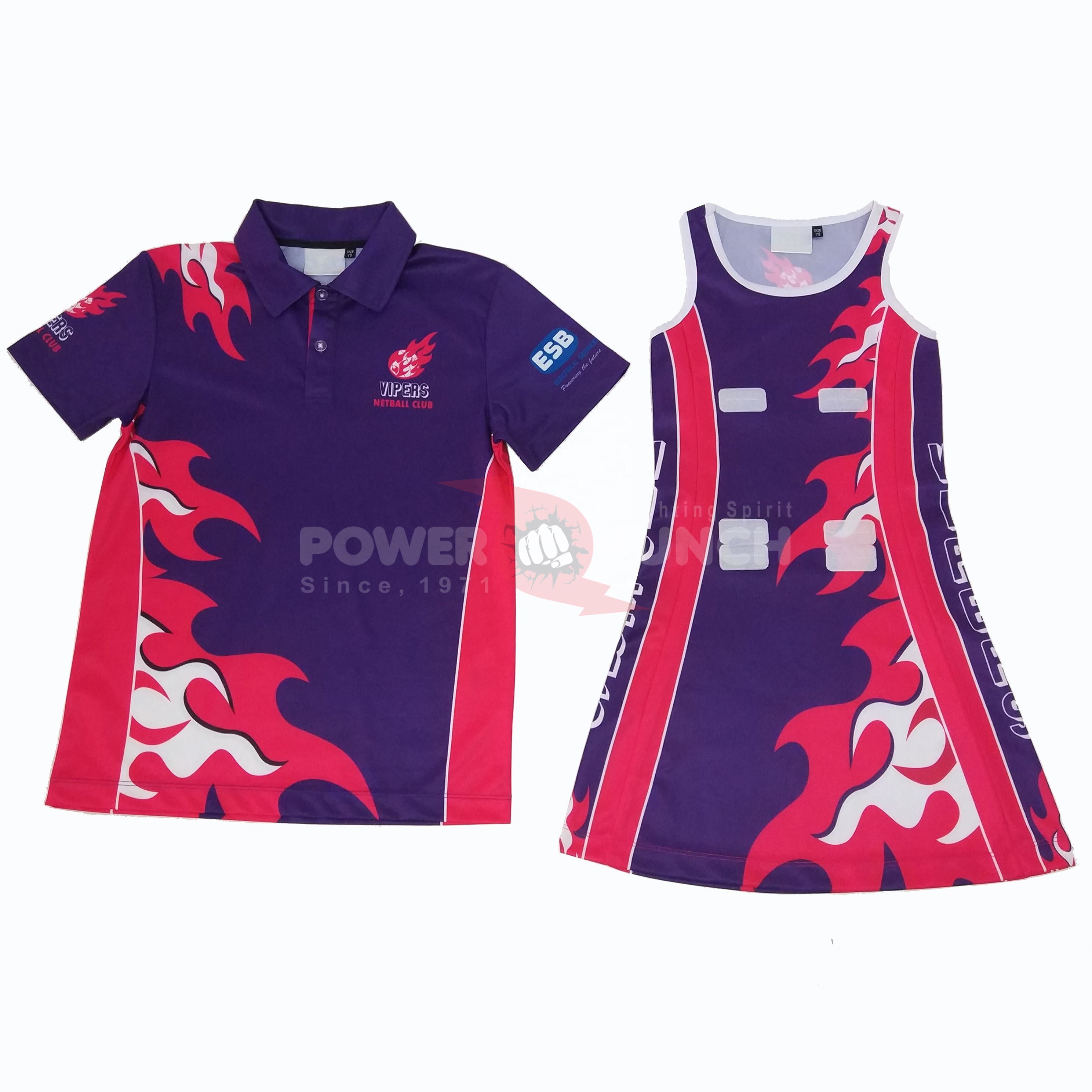 Power Punch Custom Women Tennis Clothes Female Tennis Dress Netball Skit Uniforms - Angle 2