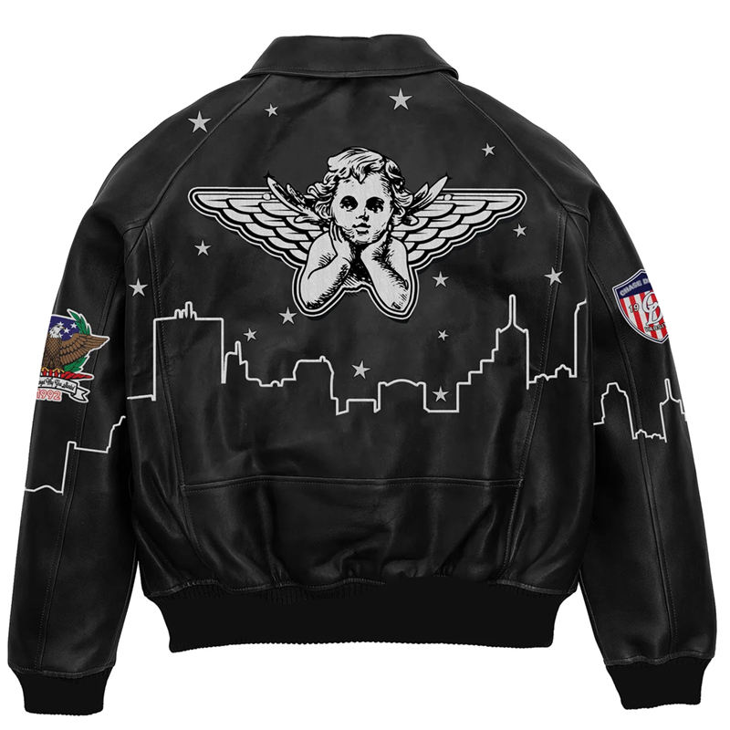 Power Punch Luxury Rhinestone & Chenille Patchwork Baseball Letterman Bomber Jacket Angle 4
