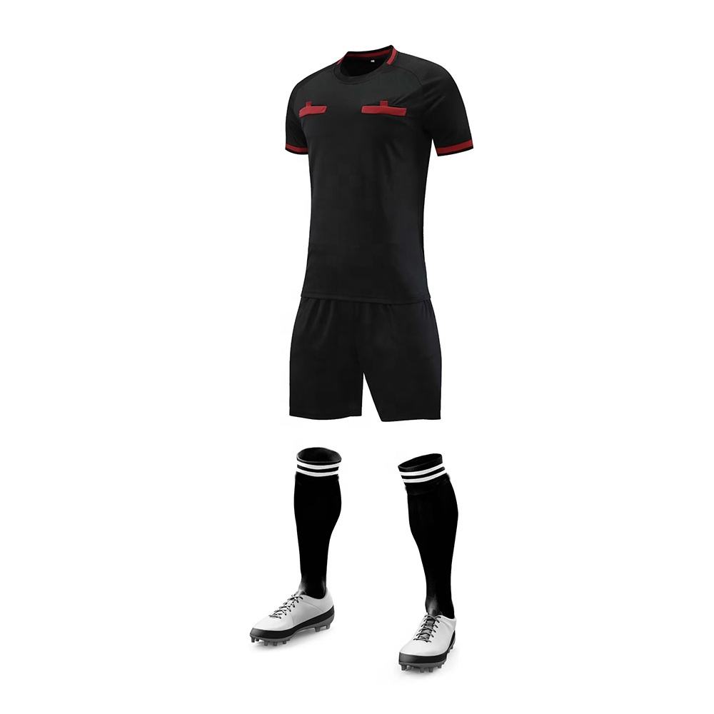 Power Punch Wholesale Professional Referee Clothing Mesh Plain Soccer Referee Jersey Blue Footb - Angle 5