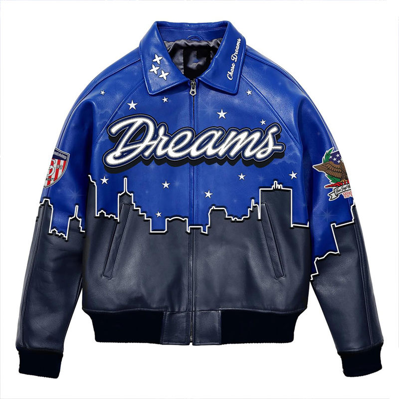 Power Punch Luxury Rhinestone & Chenille Patchwork Baseball Letterman Bomber Jacket
