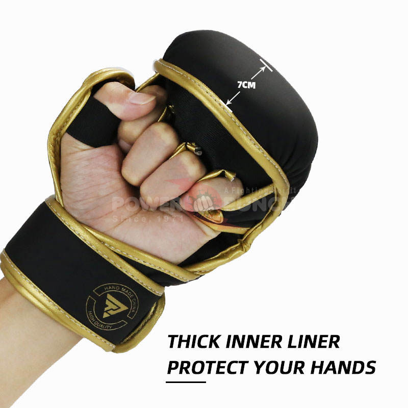 Power Punch 12oz 7oz MMA Gloves PU Leather Boxing Professional Training MMA Sparring Angle 3