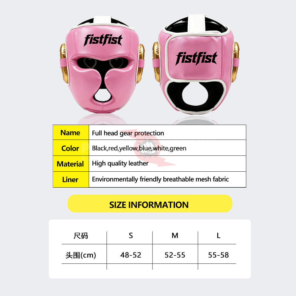 Power Punch Fully Enclosed Leather PU Boxing Helmet OEM ODM Thickened Durable Angle 5