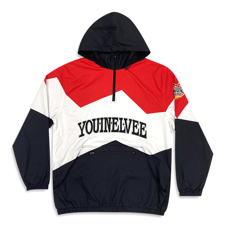 Power Punch Custom 1/4 Zipper Anorak Jacket Sublimation Design Hooded Pullover Sports Angle 2